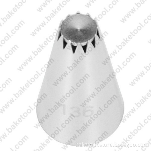 Stainless steel cake decorating special nozzles #136 with core